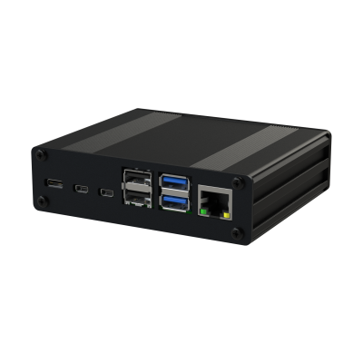 Rugged Industrial enclosure for OKDO Radxa Rock 4 C+ Single Board Computer - Black