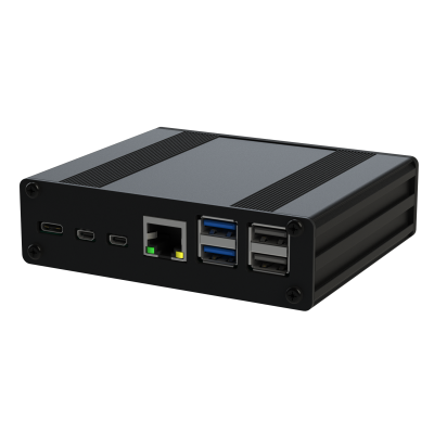 Pi-Box Pro5 rugged industrial enclosure kit based on the E-Case B for the Raspberry Pi 5 - Black