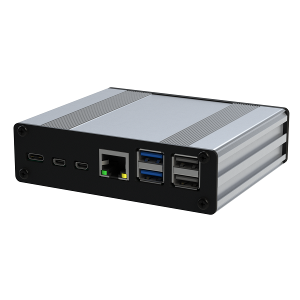Pi-Box Pro5 rugged industrial enclosure kit based on the E-Case B for the Raspberry Pi 5 - Silver
