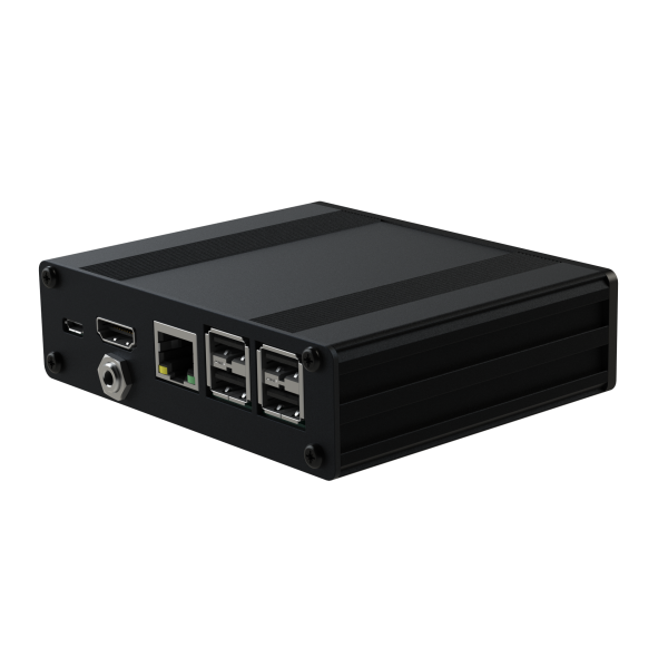 Pi-Box-Pro AV in Black - Rugged Aluminium enclosure for Raspberry Pi3B with AV connector