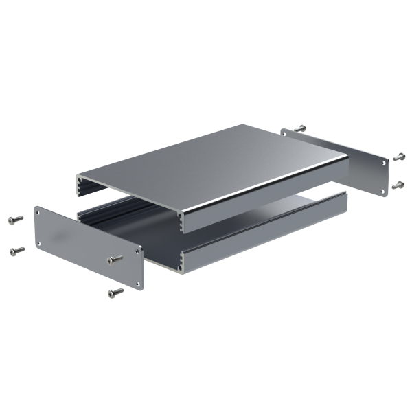 Combi-Case 30mm x 160mm Extruded Aluminium Enclosure in Silver