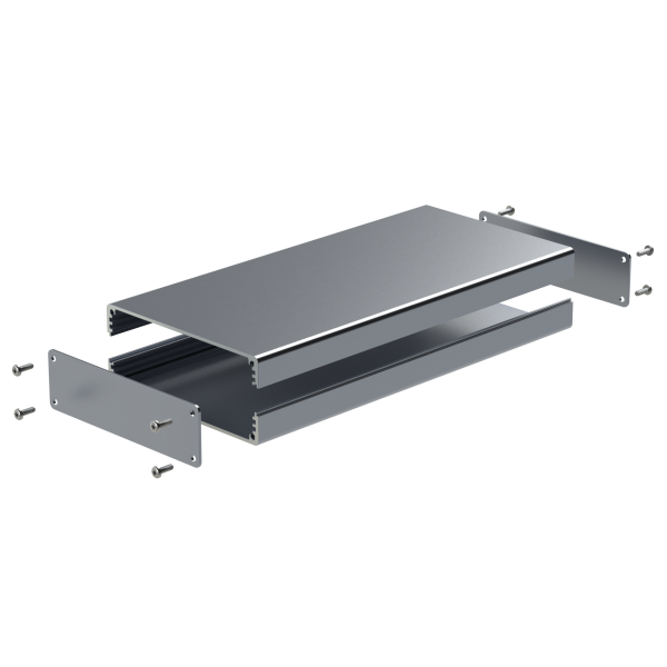 Combi-Case 30mm x 220mm Extruded Aluminium Case in Silver