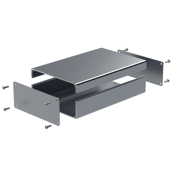 Combi-Case 100 kit 44mm x 160mm extruded aluminium case in silver