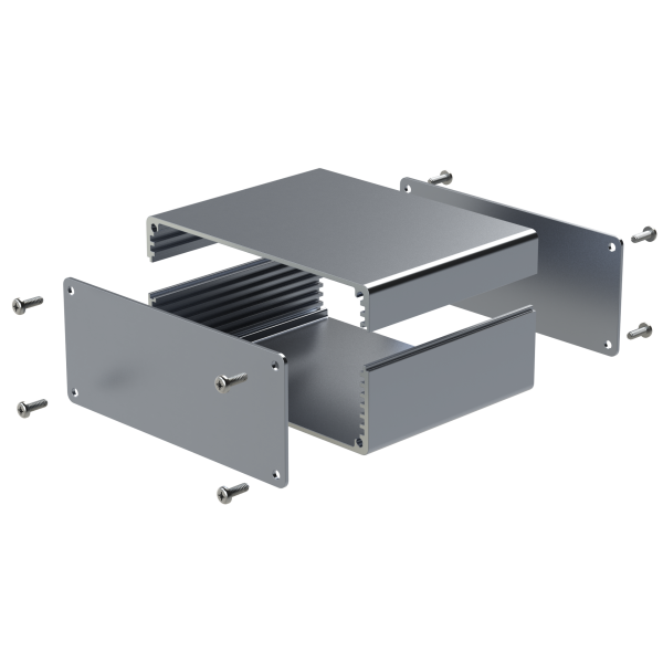 Combi-Case 100 kit 44mm x 80mm extruded aluminium enclosure in silver