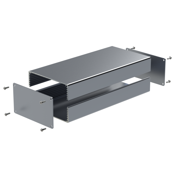Combi-Case 100 kit 58mm x 220mm extruded aluminium box in silver