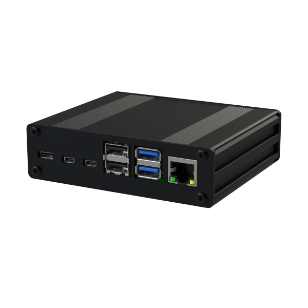 Rugged Industrial enclosure for OKDO Radxa Rock 4 C+ Single Board Computer - Black