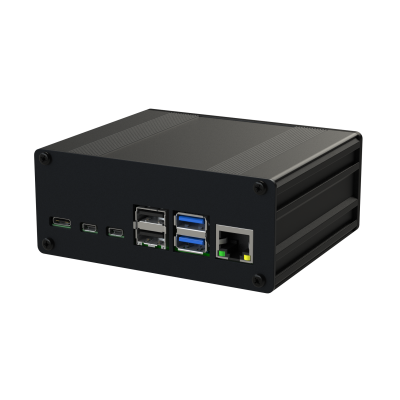 The Pi-Box Pro 4 - POE is and rugged industrial enclosure kit for the Raspberry Pi4 in black