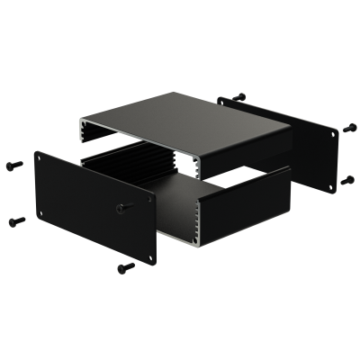 Combi Case 100 Kit at 44mm 2-part U-section enclosure in black